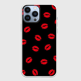 Чехол для iPhone 13 Pro Max с принтом Поцелуи в Курске,  |  | Тематика изображения на принте: 8 марта | kis | kiss | love | горячий парень | губы | жаркие поцелуи | красные губы | любовь | мачо | подарок парню | помада | поцелуи | поцелуй