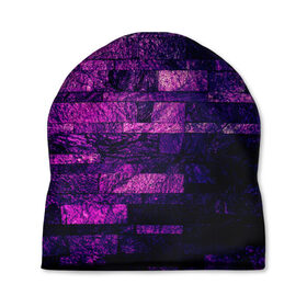Шапка 3D с принтом Purple-Wall в Курске, 100% полиэстер | универсальный размер, печать по всей поверхности изделия | Тематика изображения на принте: abstraction | bricks | dark | pink | purple | ribbed | texture | tiles | wall | абстракция | кирпичи | плитка | ребристый | розовый | стена | текстура | темный | фиолетовый
