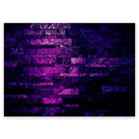 Поздравительная открытка с принтом Purple-Wall в Курске, 100% бумага | плотность бумаги 280 г/м2, матовая, на обратной стороне линовка и место для марки
 | Тематика изображения на принте: abstraction | bricks | dark | pink | purple | ribbed | texture | tiles | wall | абстракция | кирпичи | плитка | ребристый | розовый | стена | текстура | темный | фиолетовый