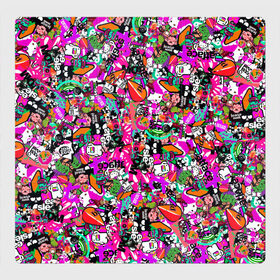 Магнитный плакат 3Х3 с принтом $-tickers в Курске, Полимерный материал с магнитным слоем | 9 деталей размером 9*9 см | Тематика изображения на принте: abstraction | background | colorful | jdm | sticker | stickers | style | texture | абстракция | наклейки | разноцветный | стикер | стиль | текстура | фон