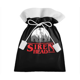 Подарочный 3D мешок с принтом Siren Head в Курске, 100% полиэстер | Размер: 29*39 см | Тематика изображения на принте: 6789 | foundation | head | scp | siren | sirenhead | stranger | things | голова | дела | объект | объекты | очень | сирена | сиреноголовый | странные | фонд