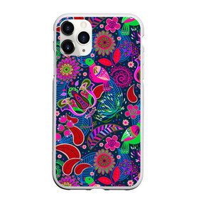 Чехол для iPhone 11 Pro Max матовый с принтом PreSt в Курске, Силикон |  | birds | branches | bright | colorful | flowers | folklore | leaves | motley | ornament | pattern | tangled | ветки | запутанный | листья | орнамент | пестрый | птицы | разноцветный | узор | фольклор | цветы | яркий