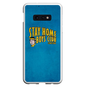 Чехол для Samsung S10E с принтом Stay home boys club в Курске, Силикон | Область печати: задняя сторона чехла, без боковых панелей | Тематика изображения на принте: bab | rap | sqwoz | sqwoz bab | ауф | ой | реп | репер | рэп | рэпер | сквоз баб | сквозь баб | хип хоп