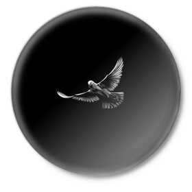 Значок с принтом Голубь в Курске,  металл | круглая форма, металлическая застежка в виде булавки | голуби | голубь | голубь мира | животные | птицы