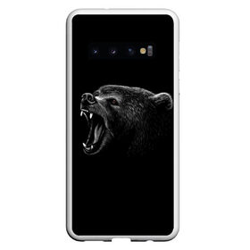 Чехол для Samsung Galaxy S10 с принтом Медведь в Курске, Силикон | Область печати: задняя сторона чехла, без боковых панелей | Тематика изображения на принте: голова медведя | животные | звери | медведи | медведь | хищники