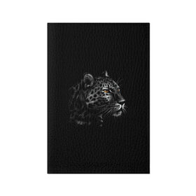 Обложка для паспорта матовая кожа с принтом Леопард в Курске, натуральная матовая кожа | размер 19,3 х 13,7 см; прозрачные пластиковые крепления | голова леопарда | животные | звери | леопард | хищники