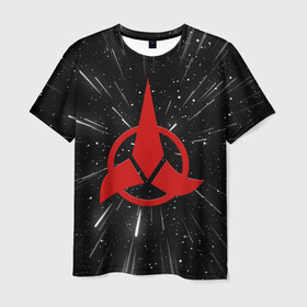 Мужская футболка 3D с принтом Klingons Logo (Z) в Курске, 100% полиэфир | прямой крой, круглый вырез горловины, длина до линии бедер | klingon | klingons | klinzhai | star trek | startrek | азетбур | варак | гаурон | горкон | звездный путь | инопланетная цивилизация | кейлесс незабываемый | клингон | клинжай | кронос | марток | молор | рекло | сомпек