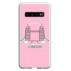 Чехол для Samsung Galaxy S10 с принтом Лондон London Tower bridge в Курске, Силикон | Область печати: задняя сторона чехла, без боковых панелей | bridge | england | english | gb | london | tower | uk | английский | англия | башни | великобритания | закат | иконка | лайнарт | лондон | мост | надпись | розовый круг | слово | тауэрский | юк