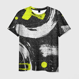 Мужская футболка 3D с принтом Grunge Texture в Курске, 100% полиэфир | прямой крой, круглый вырез горловины, длина до линии бедер | art | background | cross | grunge | paint | strokes | texture | арт | гранж | краска | крест | мазки | текстура | фон