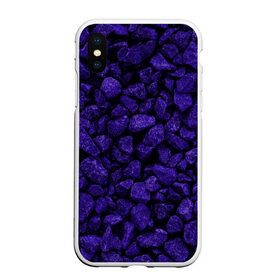 Чехол для iPhone XS Max матовый с принтом Purple-$tone$ в Курске, Силикон | Область печати: задняя сторона чехла, без боковых панелей | abstraction | forms | gravel | pebbles | purple | stones | texture | абстракция | галька | гравий | камни | текстура | фиолетовый | формы