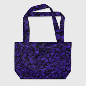 Пляжная сумка 3D с принтом Purple tone в Курске, 100% полиэстер | застегивается на металлическую кнопку; внутренний карман застегивается на молнию. Стенки укреплены специальным мягким материалом, чтобы защитить содержимое от несильных ударов
 | abstraction | forms | gravel | pebbles | purple | stones | texture | абстракция | галька | гравий | камни | текстура | фиолетовый | формы