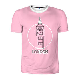 Мужская футболка 3D спортивная с принтом Биг Бен, Лондон, London в Курске, 100% полиэстер с улучшенными характеристиками | приталенный силуэт, круглая горловина, широкие плечи, сужается к линии бедра | big ben | clock | england | europe | london | pink | travel | англия | башня | башня елизаветы | биг бен | великобритания | европа | иконка | круг | лондон | надпись | путешествия | розовый | символ | часы