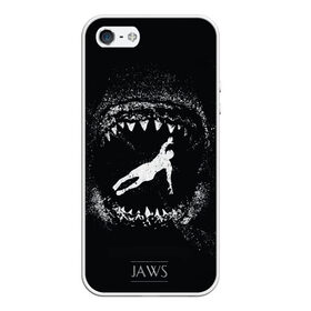 Чехол для iPhone 5/5S матовый с принтом Челюсти JAWS в Курске, Силикон | Область печати: задняя сторона чехла, без боковых панелей | 2020 | shark | sharks | акула | акулы | зубы | клыки | мегаладон | меголадон | пиранья | про | фильм | фильм про акул | фильм челюсти | хеллоуин | хэллоуин | челюсти
