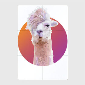 Магнитный плакат 2Х3 с принтом Лама_2 в Курске, Полимерный материал с магнитным слоем | 6 деталей размером 9*9 см | Тематика изображения на принте: alpaca | lama | альпака | арт | животные | картинка | лама | милое животное | рисунок