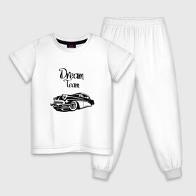 Детская пижама хлопок с принтом Dream Team в Курске, 100% хлопок |  брюки и футболка прямого кроя, без карманов, на брюках мягкая резинка на поясе и по низу штанин
 | american cars | car | dream | muscle car | team | авто | автомобиль | надпись | тюнинг