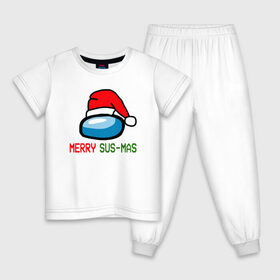 Детская пижама хлопок с принтом AMONG US НОВОГОДНИЙ в Курске, 100% хлопок |  брюки и футболка прямого кроя, без карманов, на брюках мягкая резинка на поясе и по низу штанин
 | 