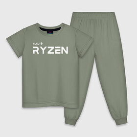 Детская пижама хлопок с принтом Kuku Ryzen в Курске, 100% хлопок |  брюки и футболка прямого кроя, без карманов, на брюках мягкая резинка на поясе и по низу штанин
 | amd | amd ryzen | cpu | intel | kukuryzen | radeon | ryzen | zen | кукурузен | процессор | райзен | рузен | рязань | цпу
