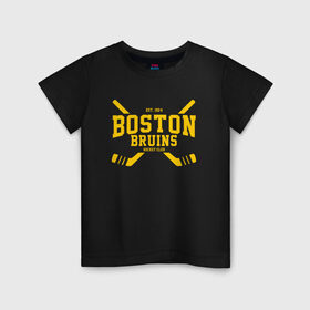 Детская футболка хлопок с принтом Boston Bruins в Курске, 100% хлопок | круглый вырез горловины, полуприлегающий силуэт, длина до линии бедер | boston | boston bruins | bruins | hockey | nhl | usa | бостон | бостон брюинз | нхл | спорт | сша | хоккей | шайба