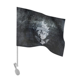 Флаг для автомобиля с принтом Черный клевер в Курске, 100% полиэстер | Размер: 30*21 см | asta | black clover | акума | аста | демон | пятилистник | черный клевер