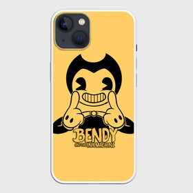 Чехол для iPhone 13 с принтом Bendy And The Ink Machine в Курске,  |  | bendy | bendy and the ink machine | бенди | бени | бенни | бэнди | детская | детям | игра | капли | компьютерная игра | краска | машина | подтеки | ужастик | чернила | чернильная