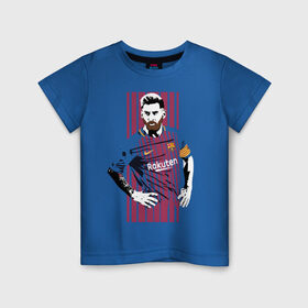 Детская футболка хлопок с принтом Barcelona FC в Курске, 100% хлопок | круглый вырез горловины, полуприлегающий силуэт, длина до линии бедер | barca | barcelona | club | fc | leo messi | soccer | spanish | барса | барселона | испанский | клуб | лео месси | фк | футбол | футбольный