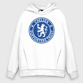 Мужское худи Oversize хлопок с принтом Chelsea FC в Курске, френч-терри — 70% хлопок, 30% полиэстер. Мягкий теплый начес внутри —100% хлопок | боковые карманы, эластичные манжеты и нижняя кромка, капюшон на магнитной кнопке | blue | chelsea | club | english | fc | football | london | retirees | soccer | английский | клуб | лондон | пенсионеры | синие | фк | футбол | футбольный | челси