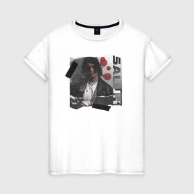 Женская футболка хлопок с принтом SALUKI в Курске, 100% хлопок | прямой крой, круглый вырез горловины, длина до линии бедер, слегка спущенное плечо | rap | saluki | saluki rap | рэп | рэпер | салюки