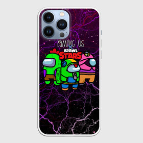 Чехол для iPhone 13 Pro Max с принтом Among Us x Brawl Stars в Курске,  |  | Тематика изображения на принте: among us | among us space | among us игра | amongus | brawl | brawl stars | brawl stars x among us | game | impostors | leon | бравл | бравл старс | игра | космонавт | леон | одни из нас | спайк | среди нас | тара | эмонг ас