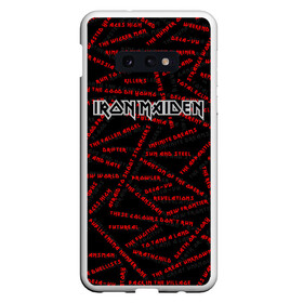 Чехол для Samsung S10E с принтом IRON MAIDEN SONGS (Z) в Курске, Силикон | Область печати: задняя сторона чехла, без боковых панелей | Тематика изображения на принте: dave | iron maiden | murray | music | percy harris | rock | адриан смит | айрон мэйден | брюс дикинсон | дэйв мюррей | железная дева | музик | нико макбрэйн | рок | стив харрис | ужасы | хеви метал | яник герс