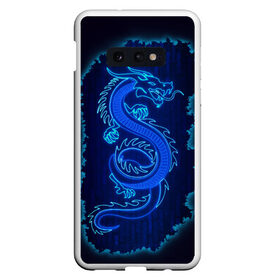 Чехол для Samsung S10E с принтом NEON DRAGON в Курске, Силикон | Область печати: задняя сторона чехла, без боковых панелей | Тематика изображения на принте: дракон | китайский дракон | неон | неоновый дракон