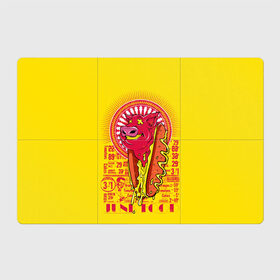 Магнитный плакат 3Х2 с принтом Свиной фаст фуд в Курске, Полимерный материал с магнитным слоем | 6 деталей размером 9*9 см | бутерброд | гамбургеры | голова свиньи. | еда | свинина | свинья | фаст фуд