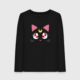 Женский лонгслив хлопок с принтом Luna Cat. Sailor Moon в Курске, 100% хлопок |  | anime | cute | аниме | взгляд | волшебство | глаза | киса | киска | кот | котенок | котэ | котя | кошка | лапочка | луна | магия | месяц | милый | мимими | мордочка | сейлор мун | хороший | япония