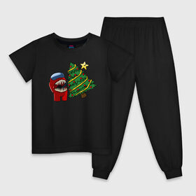 Детская пижама хлопок с принтом Among Us | Новогодний в Курске, 100% хлопок |  брюки и футболка прямого кроя, без карманов, на брюках мягкая резинка на поясе и по низу штанин
 | Тематика изображения на принте: 