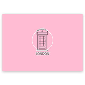 Поздравительная открытка с принтом Телефонная будка, London в Курске, 100% бумага | плотность бумаги 280 г/м2, матовая, на обратной стороне линовка и место для марки
 | box | england | london | phone | telephone | uk | англия europe | великобритания | европа | иконка | красная будка | круг | лондон | надпись | поездка | путешествие | розовый | телефон | телефонная будка
