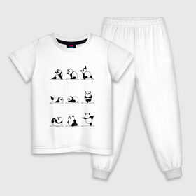 Детская пижама хлопок с принтом Панда занимается йогой в Курске, 100% хлопок |  брюки и футболка прямого кроя, без карманов, на брюках мягкая резинка на поясе и по низу штанин
 | Тематика изображения на принте: ега | йога | йога и фитнес | карамель | кунг фу | кунг фу панда | панда | пандора | панды | по | с пандами | с пандой | фитнес
