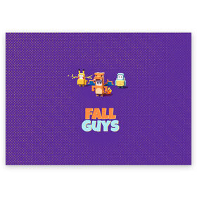 Поздравительная открытка с принтом Fall Guys в Курске, 100% бумага | плотность бумаги 280 г/м2, матовая, на обратной стороне линовка и место для марки
 | battle royale | fall | fall guys | game | games | guys | winner | батл роял | игра | игры | победитель | фалл гайс