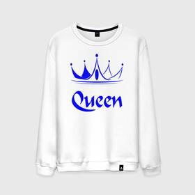 Мужской свитшот хлопок с принтом Queen  в Курске, 100% хлопок |  | blue crown | crown | crown print | queen | queen lettering | queen print | королева | корона | надпись королева | принт королева | принт короны | синяя корона