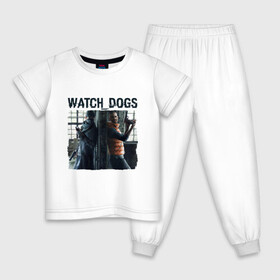 Детская пижама хлопок с принтом Watch dogs (Z) в Курске, 100% хлопок |  брюки и футболка прямого кроя, без карманов, на брюках мягкая резинка на поясе и по низу штанин
 | black viceroys | ubisoft montreal | watch dogs | watchdogs | watch_dogs | взлом | делфорд уэйд | дефолт | джей би | джей би маркович | дэмиен брэнкс | клара лилл | куинн | лаки | лис | мститель | пирс | рэймонд кинни | сторожевые п