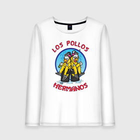 Женский лонгслив хлопок с принтом Los Pollos Hermanos в Курске, 100% хлопок |  | breaking bad | los pollos hermanos | sony pictures television | spt_2756261_breakingbad | vdsvar | walter hartwell white | брайан крэнстон | во все тяжкие | уолтер хартвелл уайт