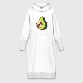 Платье удлиненное хлопок с принтом Мопс авокадо в Курске,  |  | авокадо | арт | мопс | рисунок | сладкий | сладость | собака в костюме | собака в костюмчике | фрукт | фрукты