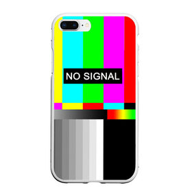 Чехол для iPhone 7Plus/8 Plus матовый с принтом NO SIGNAL в Курске, Силикон | Область печати: задняя сторона чехла, без боковых панелей | Тематика изображения на принте: no signal | не работает | нет сигнала | полосы | профилактика | радуга