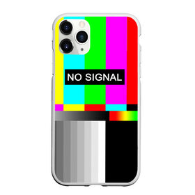 Чехол для iPhone 11 Pro матовый с принтом NO SIGNAL в Курске, Силикон |  | no signal | не работает | нет сигнала | полосы | профилактика | радуга