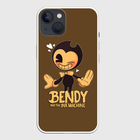 Чехол для iPhone 13 с принтом Bendy And The Ink Machine в Курске,  |  | bendy | bendy and the ink machine | бенди | бени | бенни | бэнди | детская | детям | игра | капли | компьютерная игра | краска | машина | подтеки | ужастик | чернила | чернильная