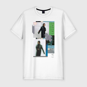 Мужская футболка хлопок Slim с принтом saluki rap в Курске, 92% хлопок, 8% лайкра | приталенный силуэт, круглый вырез ворота, длина до линии бедра, короткий рукав | Тематика изображения на принте: rap | saluki | saluki rap | рэп | рэпер | салюки