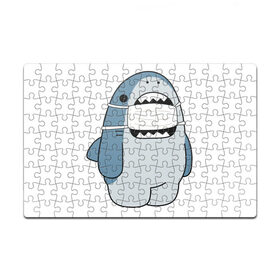 Пазл магнитный 126 элементов с принтом Акула в маске в Курске, полимерный материал с магнитным слоем | 126 деталей, размер изделия —  180*270 мм | Тематика изображения на принте: covid19 | shark | акула | антикоронавирус | маска