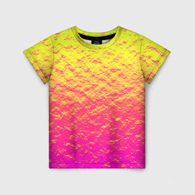 Детская футболка 3D с принтом Яркий закат в Курске, 100% гипоаллергенный полиэфир | прямой крой, круглый вырез горловины, длина до линии бедер, чуть спущенное плечо, ткань немного тянется | abstraction | casual | gradient | hot | yellow | абстракция | блестящий | блики | вода | волны | градиент | закат | золотистый | краска | красочный | небеса | неоновый | облака | пастельный | пляж | рассвет | сияние