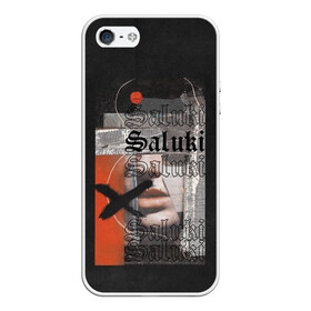 Чехол для iPhone 5/5S матовый с принтом SALUKI в Курске, Силикон | Область печати: задняя сторона чехла, без боковых панелей | rap | saluki | saluki rap | рэп | рэпер | салюки