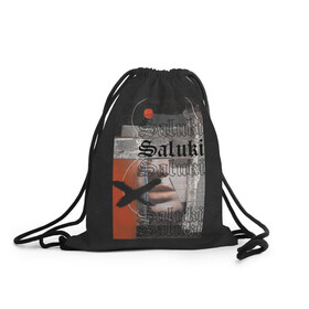 Рюкзак-мешок 3D с принтом SALUKI в Курске, 100% полиэстер | плотность ткани — 200 г/м2, размер — 35 х 45 см; лямки — толстые шнурки, застежка на шнуровке, без карманов и подкладки | rap | saluki | saluki rap | рэп | рэпер | салюки