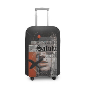 Чехол для чемодана 3D с принтом SALUKI в Курске, 86% полиэфир, 14% спандекс | двустороннее нанесение принта, прорези для ручек и колес | rap | saluki | saluki rap | рэп | рэпер | салюки