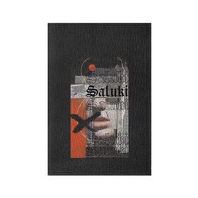 Обложка для паспорта матовая кожа с принтом SALUKI в Курске, натуральная матовая кожа | размер 19,3 х 13,7 см; прозрачные пластиковые крепления | rap | saluki | saluki rap | рэп | рэпер | салюки